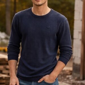 Hollister Henley Shirt Mens Sz XS, Dark Blue Thermal 100% Cotton,Vampire Dairies